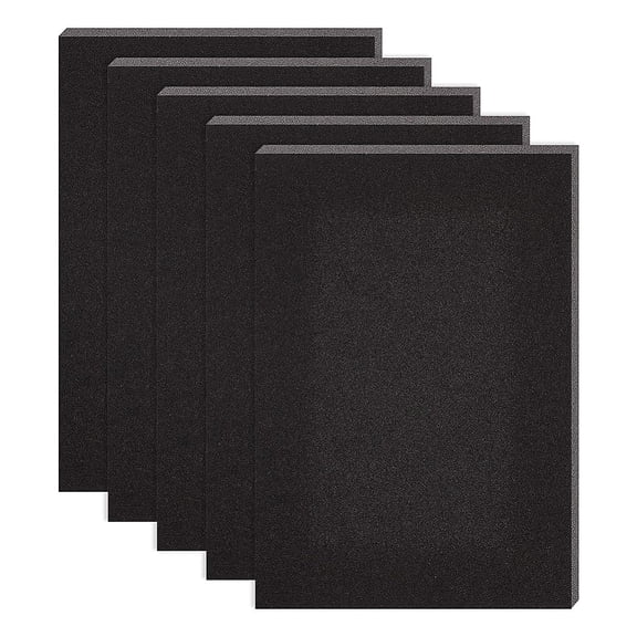 Sponge EVA Sheet Foam Paper Sets With Adhesive Back Antiskid Rectangle Black 30x21x0.6cm