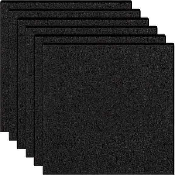 Sponge EVA Sheet Foam Paper with Adhesive Back Square Black 16x16x0.3cm