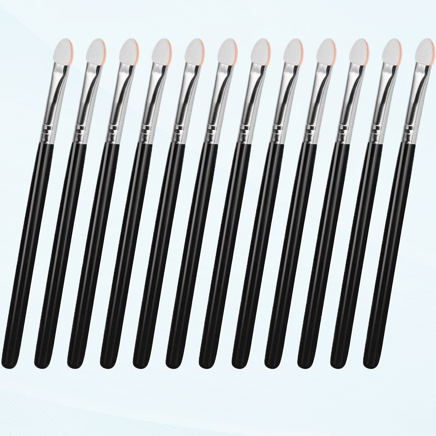 Sponge Eye Makeup Brushes 12 Pieces Black Double Sided Eyeshadow