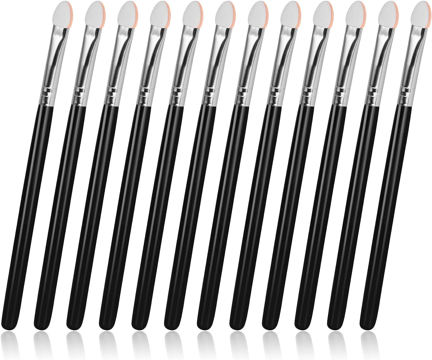 Sponge Eye Makeup Brushes 12 Pieces Black Double Sided Eyeshadow