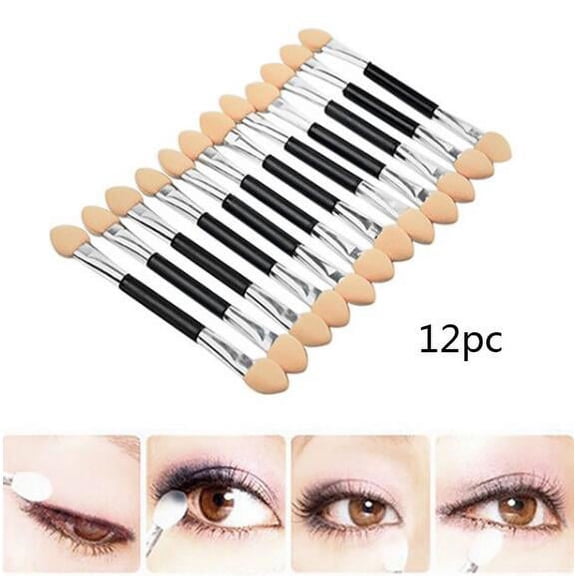 Sponge Eyeshadow Brushes, 12 Pcsdouble Head Eyeshadow Brush Sponge Makeup Tool Powder Sponge Stick Beginner Makeup Tool Set of 12, Easter Mother'S Day Gift Makeup Organizers