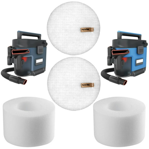 2 Set Sponge Filters Compatible with Shark MessMaster Portable Wet Dry Vacuums VS100, VS101, VS100C
