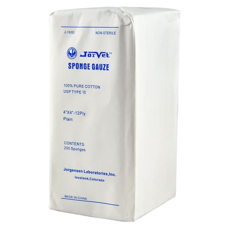 Sponge Gauze 4"X4" 12 Ply