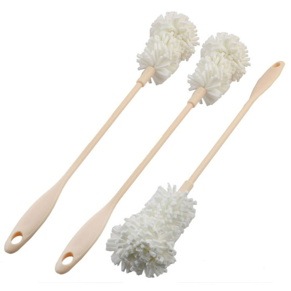 Sponge Head Long Handle Detachable Milk Bottle Tea Cup Glass Cleaning Brush Cleaner 3 PCS