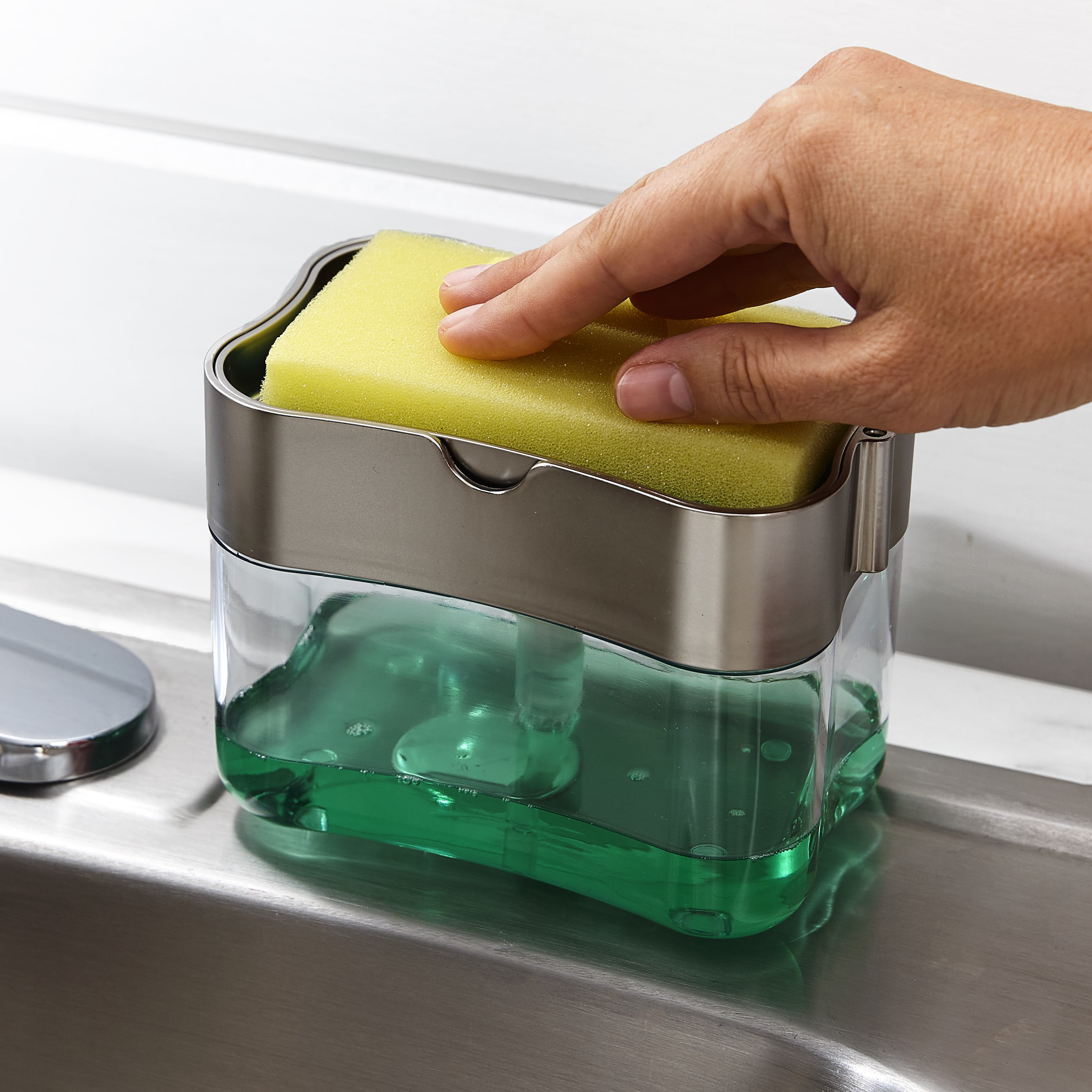 Dish soap dispenser + sponge holder $6+