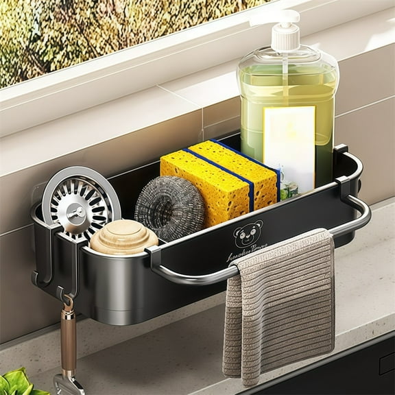 Sponge Holder Drain Rack Wall Mounted Soap Holder For Bathroom Kitchen Sink