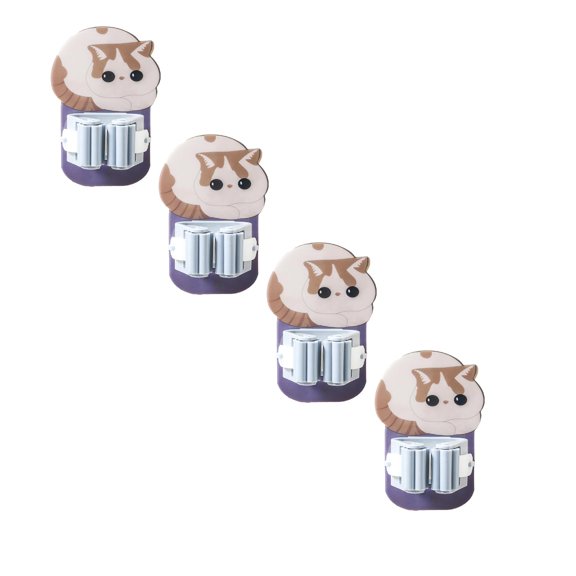 Sponge Holder for Kitchen, 4PCS Cartoon Sponge Holder, Mutifunctional Drain Wall Rack for Sponges, Multifunctional Punch Free Mop Clip Home Wall Mount Cute Cartoon Seamless Mop Chuck Mop Holder (4PS)