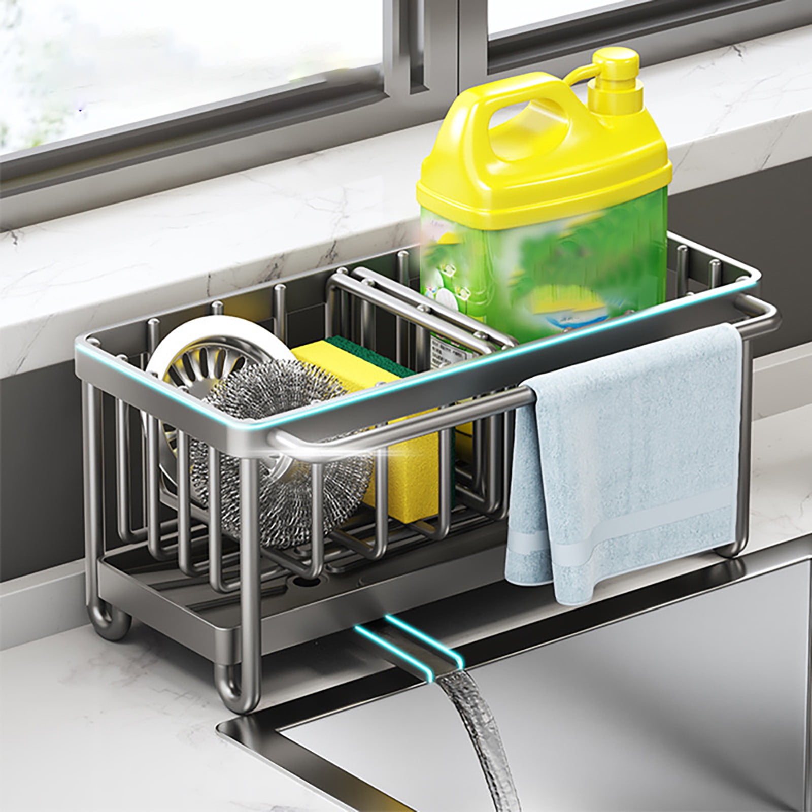 Sponge Holder for Kitchen Sink, Caddy Organizer with Drip Tray ...