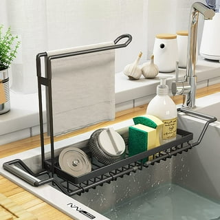 Dolked Sink Telescopic Rack, Expandable Storage Drain Basket Sink