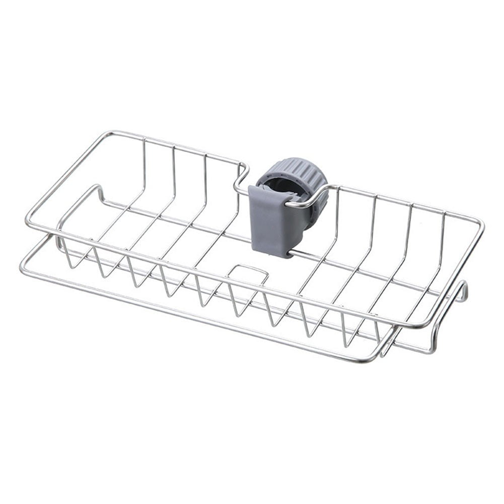 Sponge Holder for Kitchen Sink, Kitchen Faucet Sponge Holder, Stainless Steel Faucet Rack A