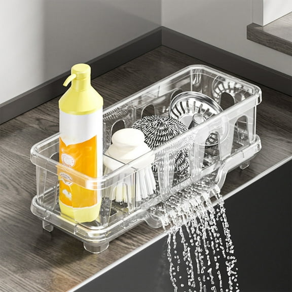 Sponge Holder for Kitchen Sink, Large Sink Caddy, Kitchen Sink Organizer for Counter Bathroom Vanity, Compact And Stylish Storage Tool Drainage Sponge Syand For Bathrooms Process Rooms