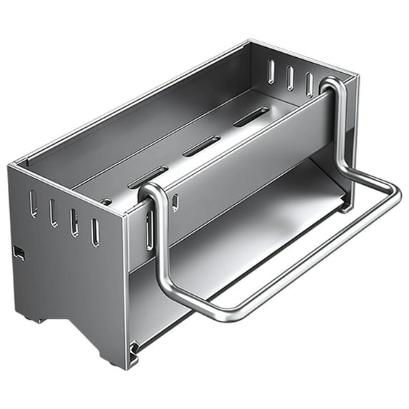 Sponge Holder for Kitchen Sink, Space-Saving Sink Caddy with Brush Holder, Kitchen Countertop Organizers and Storage Essentials, Rustproof & Slip Resistant,Slotted Quick-Dry No-Drill,Silver-S