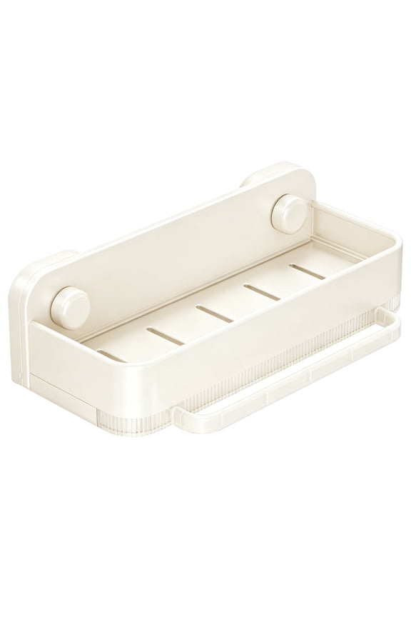 Sponge Holder For Kitchen,Suction Cups Caddy Organizer,Aluminum Alloy Rustproof Kitchen Storage Rack,Kitchen & Bathroom Sink Caddy for Dressing,Sponges,Scrubbers,Soap & Brush(11.6x5.9x3.1")(White)