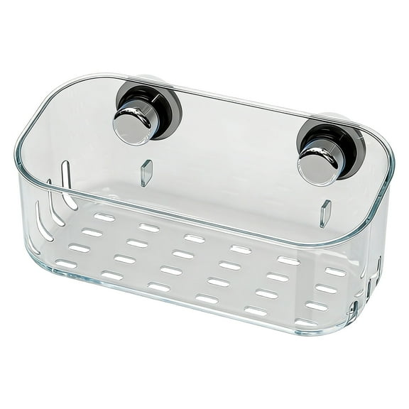 Sponge Holder With Strong Suction Cup,Sink Organizer Rack With Drain,Transparent Plastic Dish Sponge Caddy Inside Sink Removable,Kitchen Sink Caddy Organizer For Dish Cloth, Brush,Scrubber,A