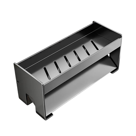 Sponge Holder for Kitchen Caddy - with Auto Draining Tray - Stainless Steel - for Kitchen & Bathroom Organization - Rustproof