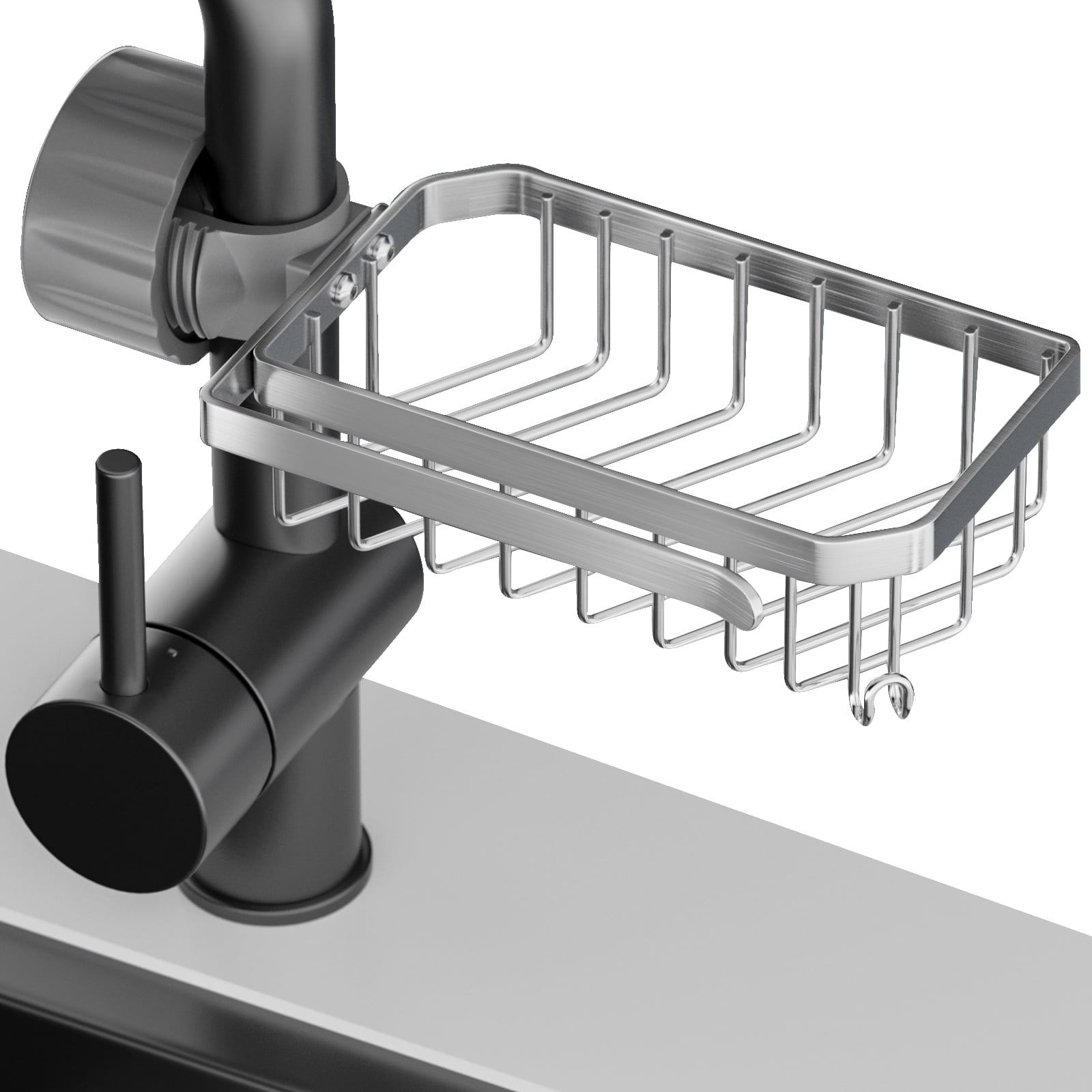 EEEkit Kitchen Hanging Sponge Holder, Adjustable Sink Caddy Organizer  Liquid Drainer Brush Rack ​for Scrubber Dish Brush