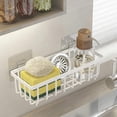 thumbnail image 1 of Sponge Holder for Kitchen Sink - Auto-drain Tray, Soap Scum Prevention, Non-slip Base, Countertop Organization for Sponges and Brushes, topliu, 1 of 8