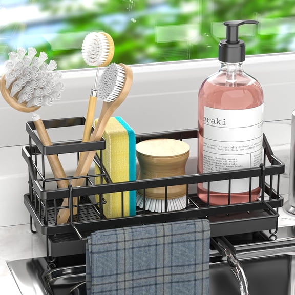 Sponge Holder for Kitchen Sink - Countertop Rustproof Stainless Steel, Kitchen Gadgets Accessories, Sink Caddy