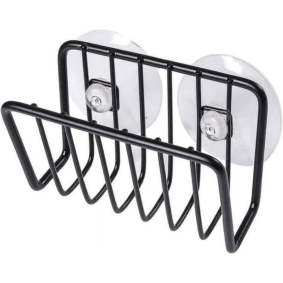 Sponge Holder for Kitchen Sink, Stainless Steel Suction Cup Sponge Caddy - Silver
