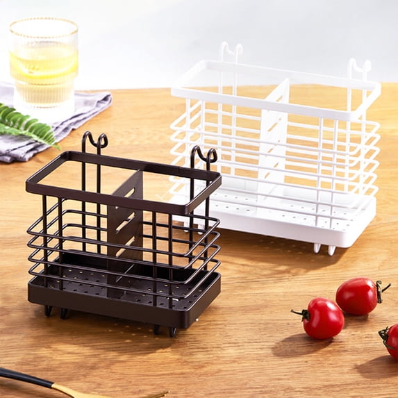 Sponge Holder for Kitchen Sink - Ventilated Iron Rack, Soap Scum Prevention, Countertop Organization, Rust-free Drying Station for Modern Decor