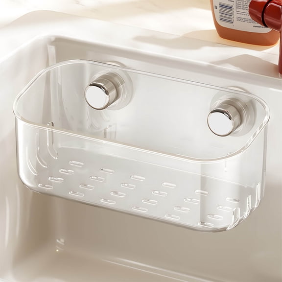 Sponge Holder for Kitchen Sink - Ventilated Quick-dry Design, Clear View Organizer with Suction Cups, Hygienic Countertop and Sink Drain Rack, topliu