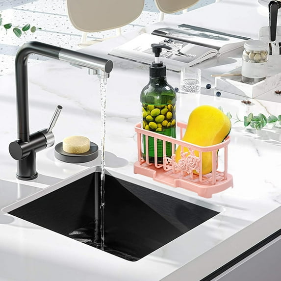 Sponge Holder for Kitchen Sink - Ventilated Quick-dry Design, Soap Scum Prevention, Countertop Organization, Compact Tool for Bathroom and Prep Sinks