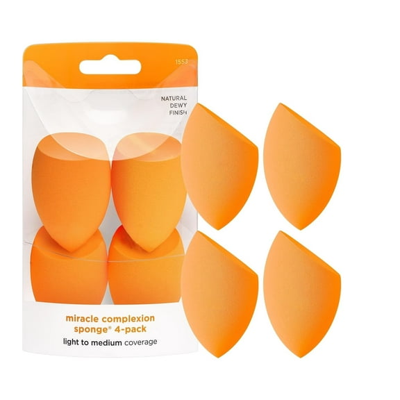 Sponge, Makeup Blender for Cream Foundation, Full Coverage, Streak-Free Professional Makeup Tool, Cruelty Free, Vegan, Latex Free, 4 Count