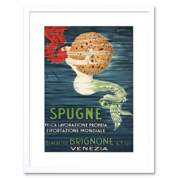 Sponge Mermaid Venice Brignone Brothers Artwork Framed Wall Art Print 9X7 Inch