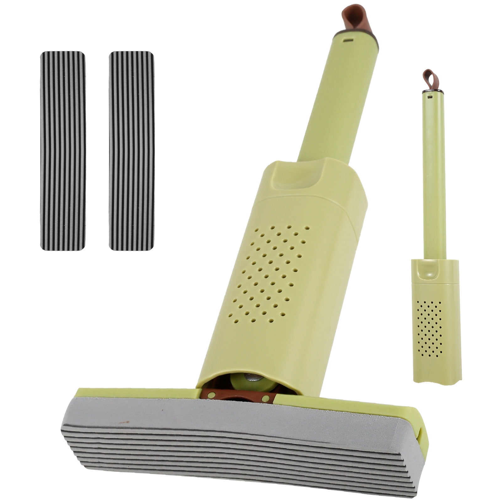 Sponge Mop with Short Handle Hands Free Self Squeeze Sponge Mop Super