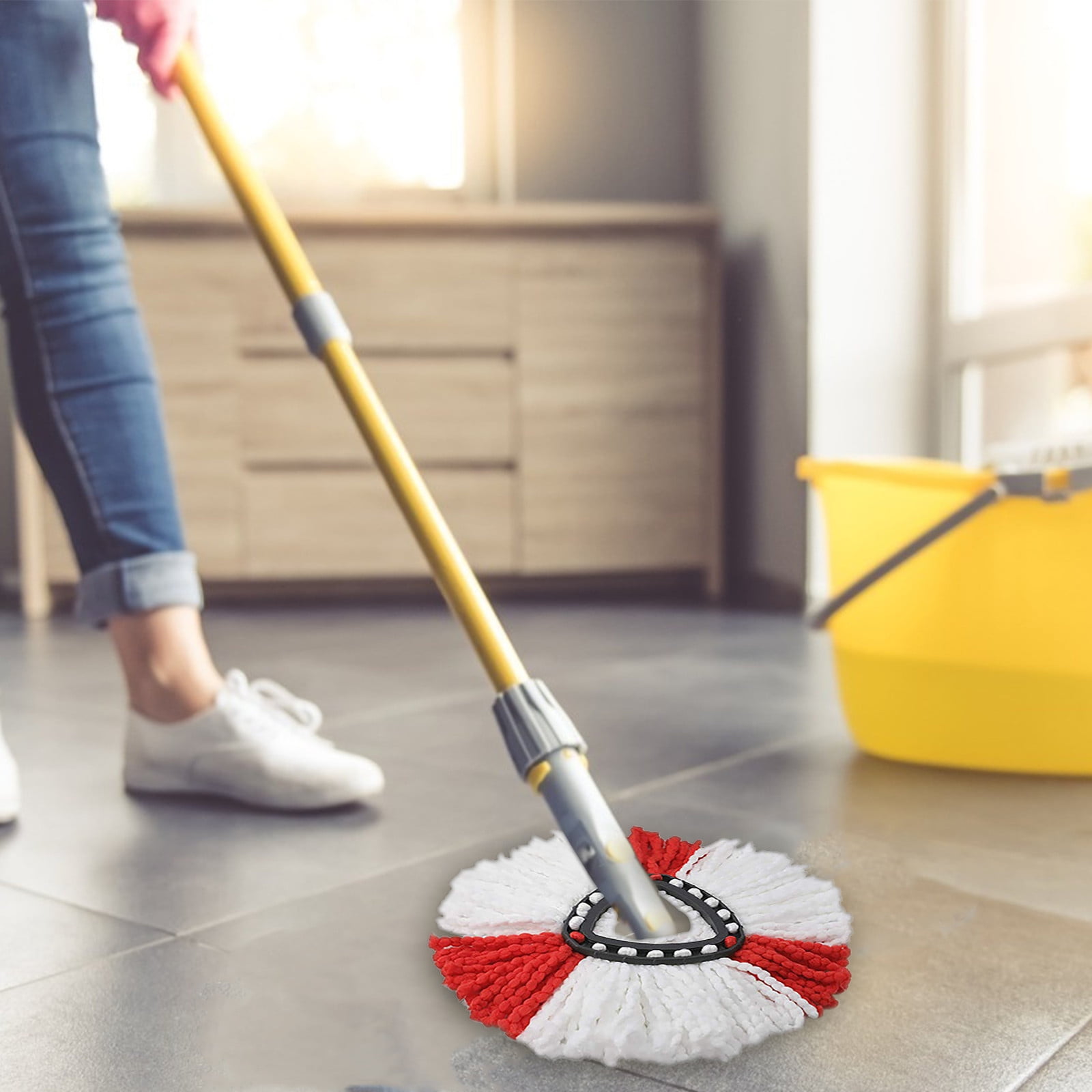 Sponge Mops for Floors RefillsSet of 3 Mop Heads Easy Clean Microfiber