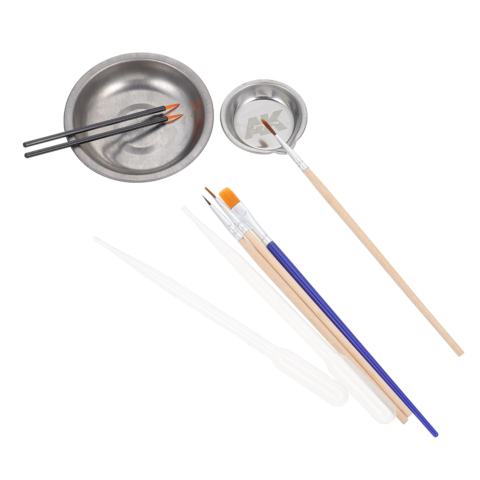 Sponge Paint Brush Figure Coloring Tool Artist Brushes Mixing Cups