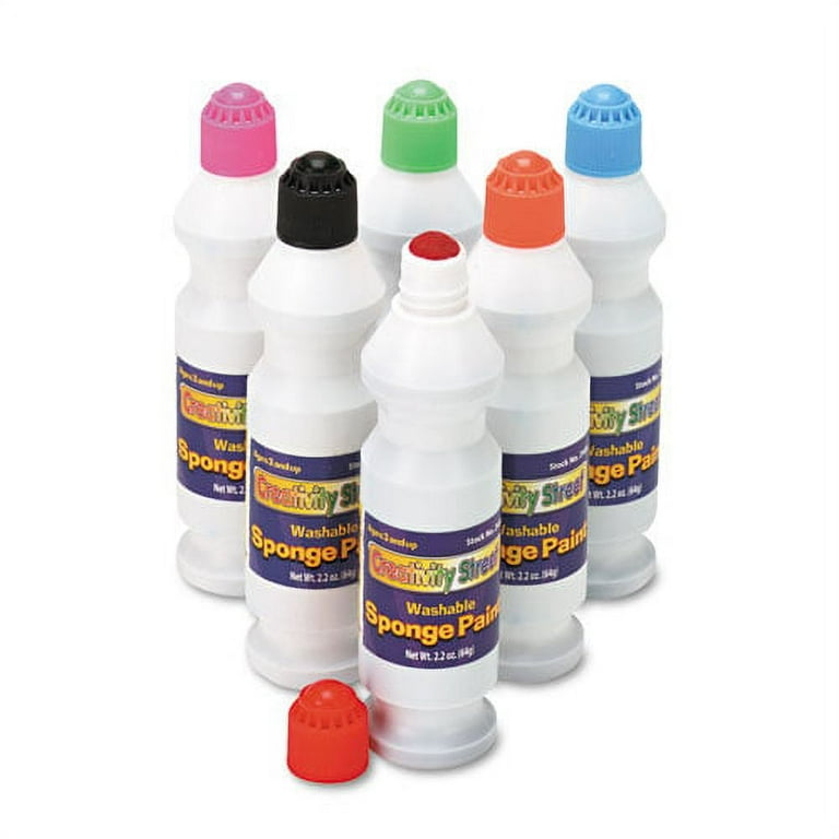 Sponge Paint Set, 6 Assorted Colors, 2.2 oz Bottle, 6/Pack Sponge Paint Set, 6 Assorted Colors, 2.2 oz Bottle, 6/Pack