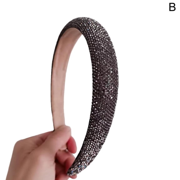 Sponge Shiny Full Rhinestone Silver Headbands Ladies Handmade Versatile Headwear Jewelry E2G8 Hair For Women Gifts Accessories