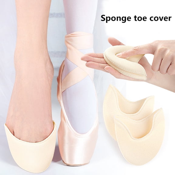 Sponge Toe Caps, Ballet & High Heel Foot Pads, Soft Shock Absorbing Anti-Friction Forefoot Cushions, S, 1Pair