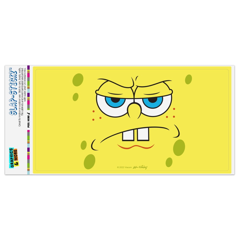 SpongeBob Angry Face Automotive Car Window Locker Bumper Sticker Walmart