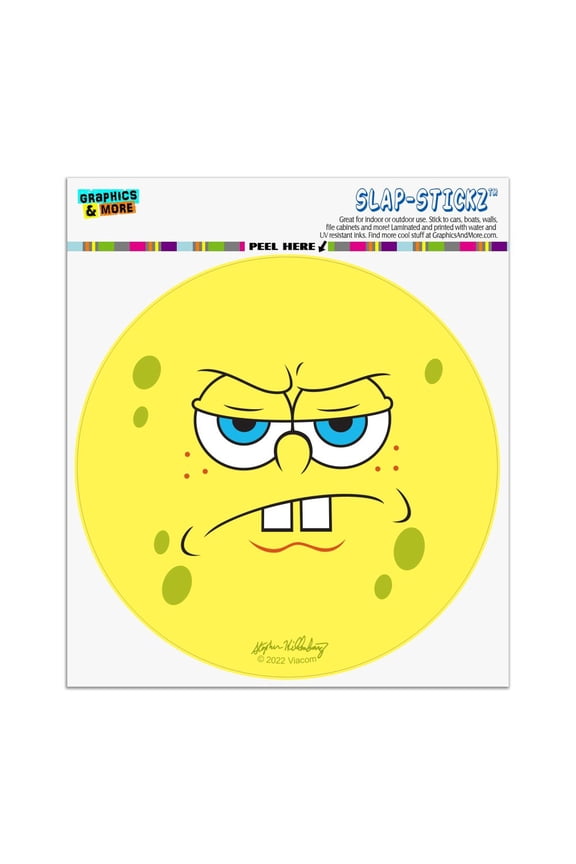 SpongeBob Angry Face Automotive Car Window Locker Circle Bumper Sticker