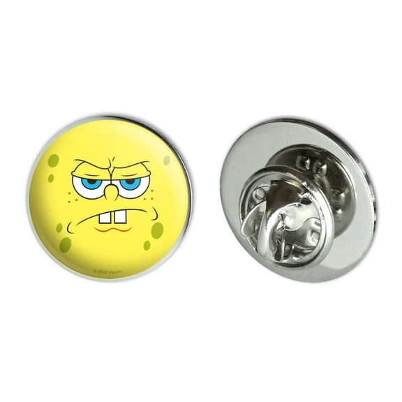 SpongeBob Angry Face Metal 0.75" Lapel Hat Pin Tie Tack Pinback