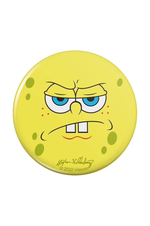 SpongeBob Angry Face Pinback Button Pin