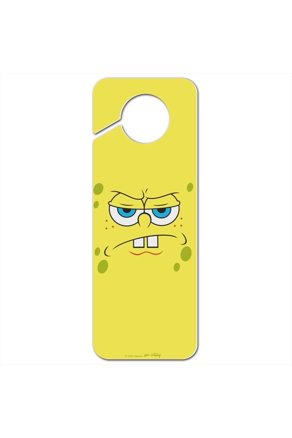 SpongeBob Angry Face Plastic Door Knob Hanger Sign