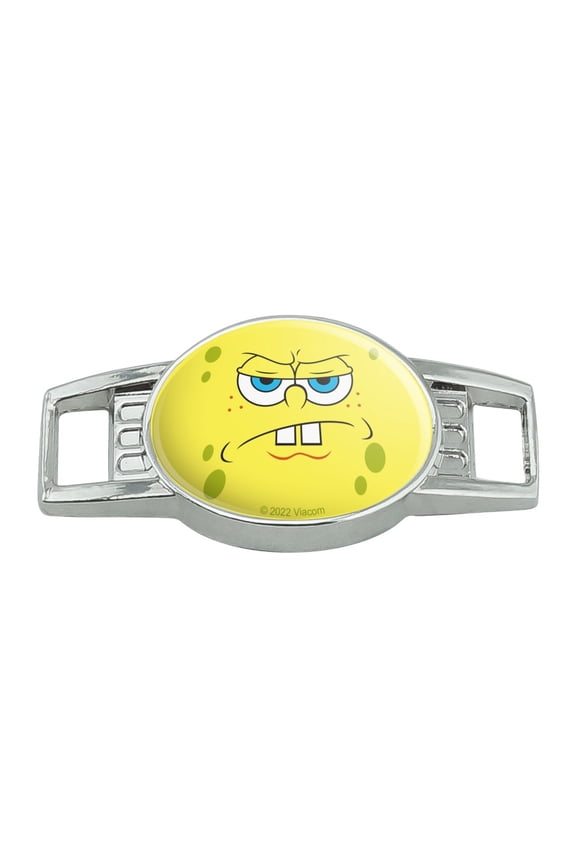 SpongeBob Angry Face Shoe Shoelace Shoe Lace Tag Runner Gym Charm Decoration