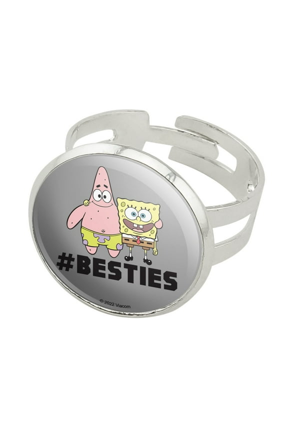 SpongeBob Besties Silver Plated Adjustable Novelty Ring