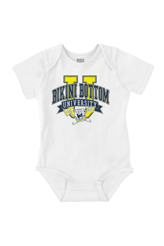 SpongeBob Bikini Bottom University Romper Boys or Girls Infant Baby Brisco Brands NB