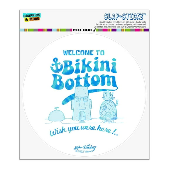 SpongeBob Bikini Bottom Welcome Automotive Car Window Locker Circle Bumper Sticker