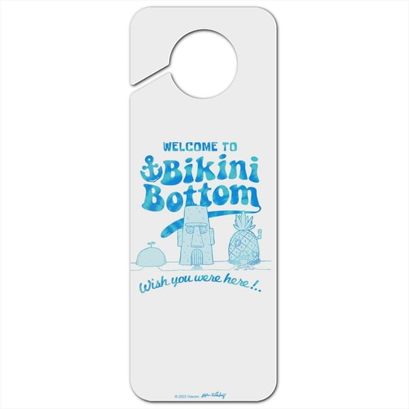 SpongeBob Bikini Bottom Welcome Plastic Door Knob Hanger Sign