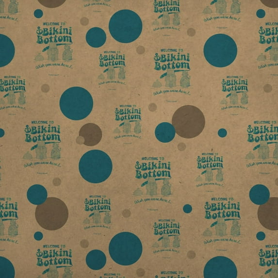 SpongeBob Bikini Bottom Welcome Premium Kraft Gift Wrap Wrapping Paper Roll