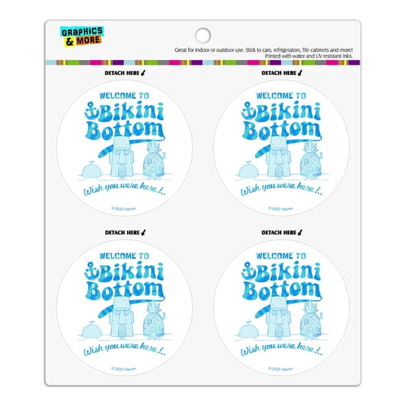 SpongeBob Bikini Bottom Welcome Refrigerator Fridge Locker Vinyl Circle Magnet Set