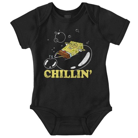 SpongeBob Bubble Chillin Cartoon Romper Boys or Girls Infant Baby Brisco Brands NB