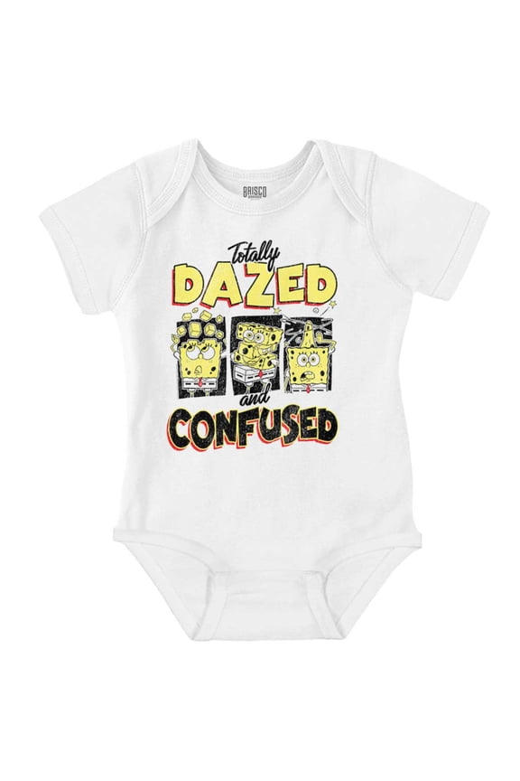 SpongeBob Cartoon Dazed and Confused Romper Boys or Girls Infant Baby Brisco Brands NB