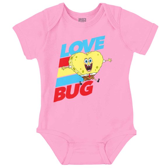 SpongeBob Cartoon Heart Love Bug Romper Boys or Girls Infant Baby Brisco Brands 12M
