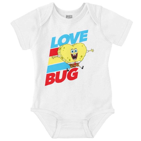 SpongeBob Cartoon Heart Love Bug Romper Boys or Girls Infant Baby Brisco Brands 24M
